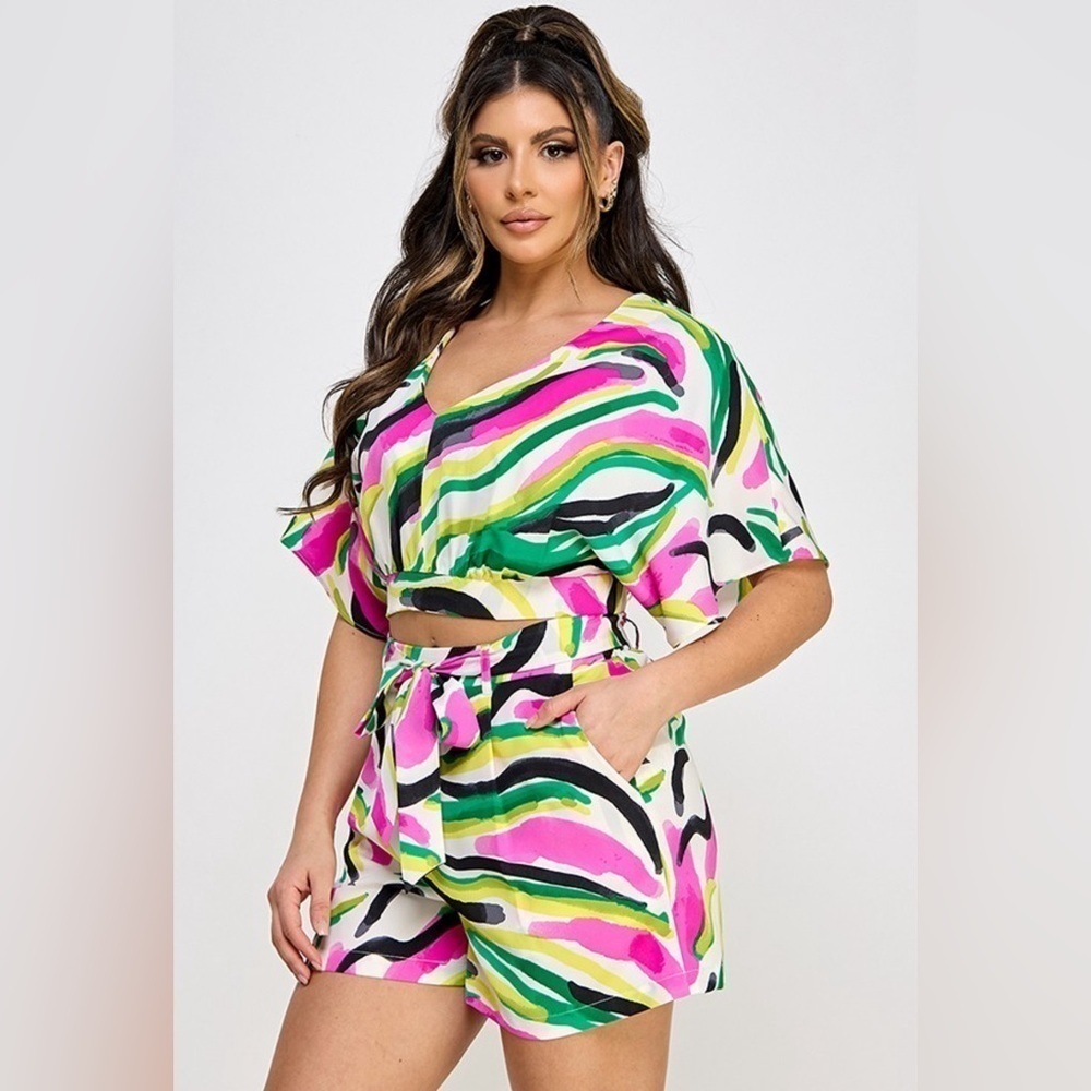 Multi-Color Short Set - Top & Shorts - Picture 2 of 4